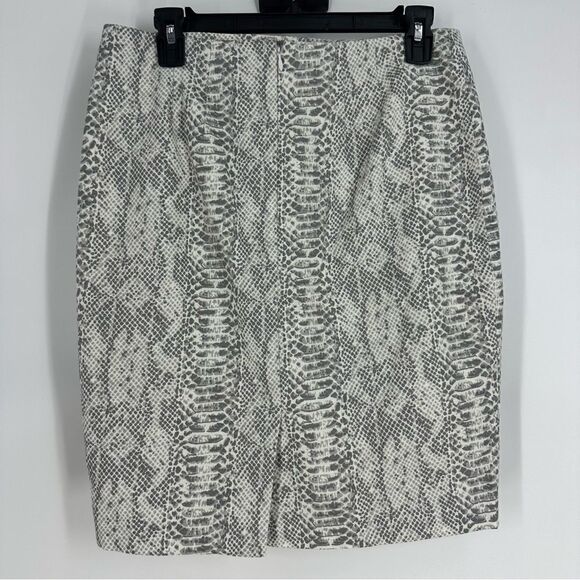 ANN TAYLOR Animal Snakeskin Print Pencil Skirt Office Career Sz 6 Petite - Picture 3 of 6